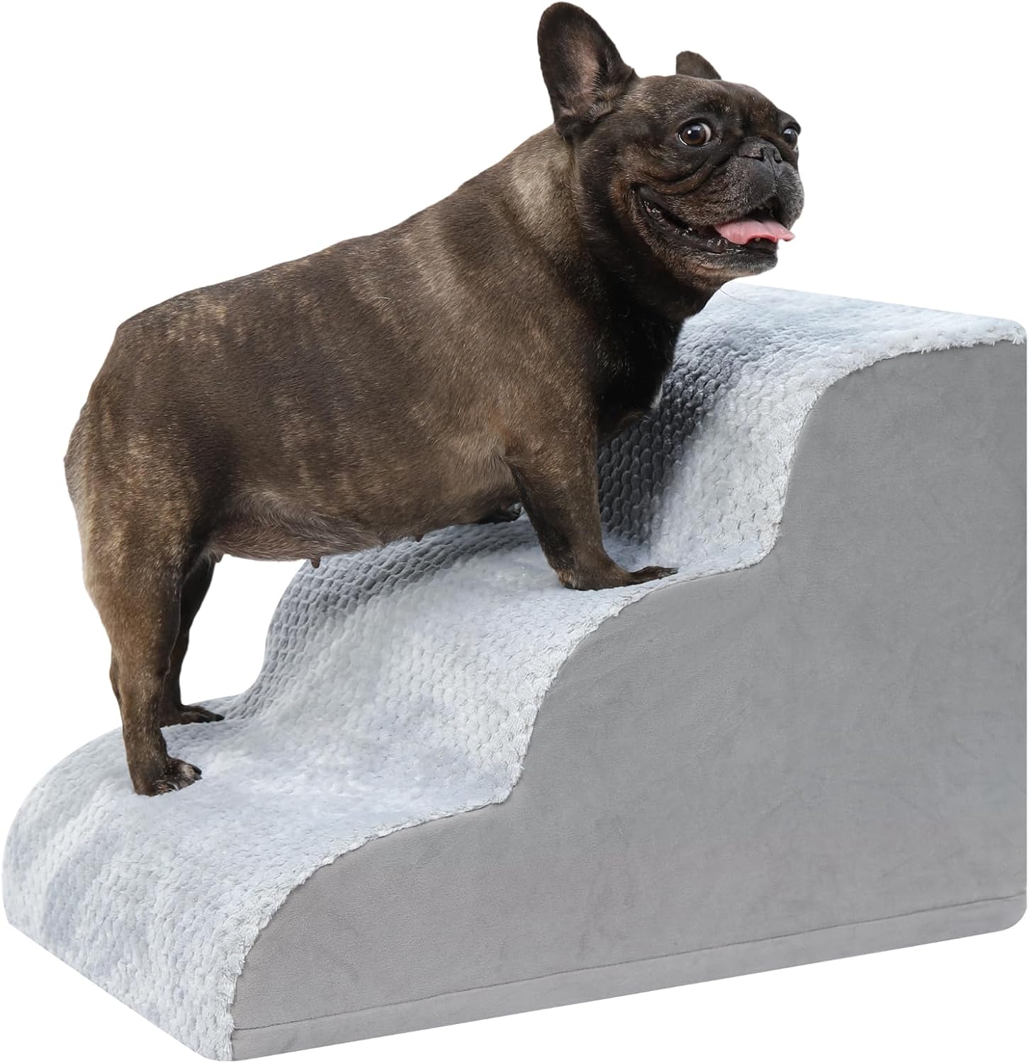 KSIIA Escalera para Perros 5 Escalones para Sofá y Cama, 40x84x57.5cm, Gris