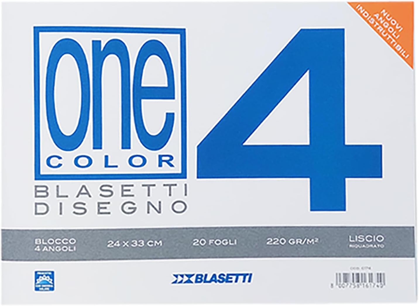 Blasetti - Álbum de dibujo de papel LISO CON MARCO de 220 gr - Esquinas irrompibles - formato 24 x 33