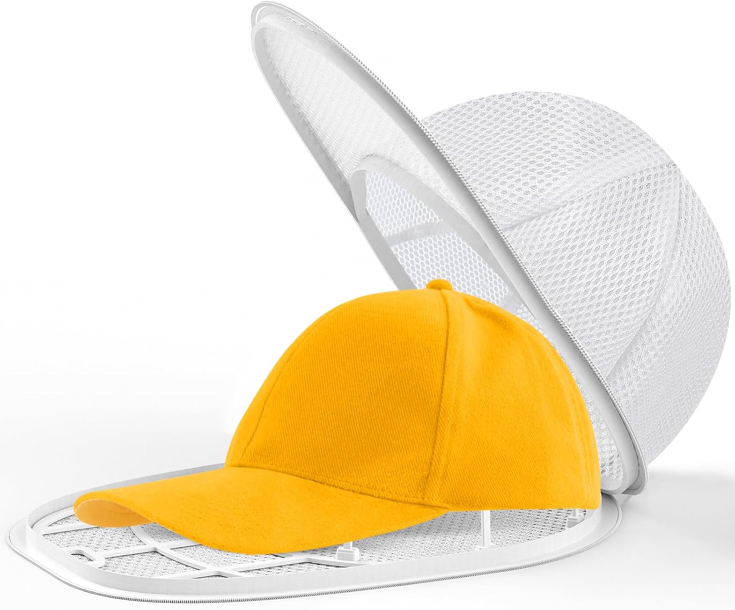 Soporte para Lavar Gorras Lavadora, Jaula Funda para Lavadora de Sombreros