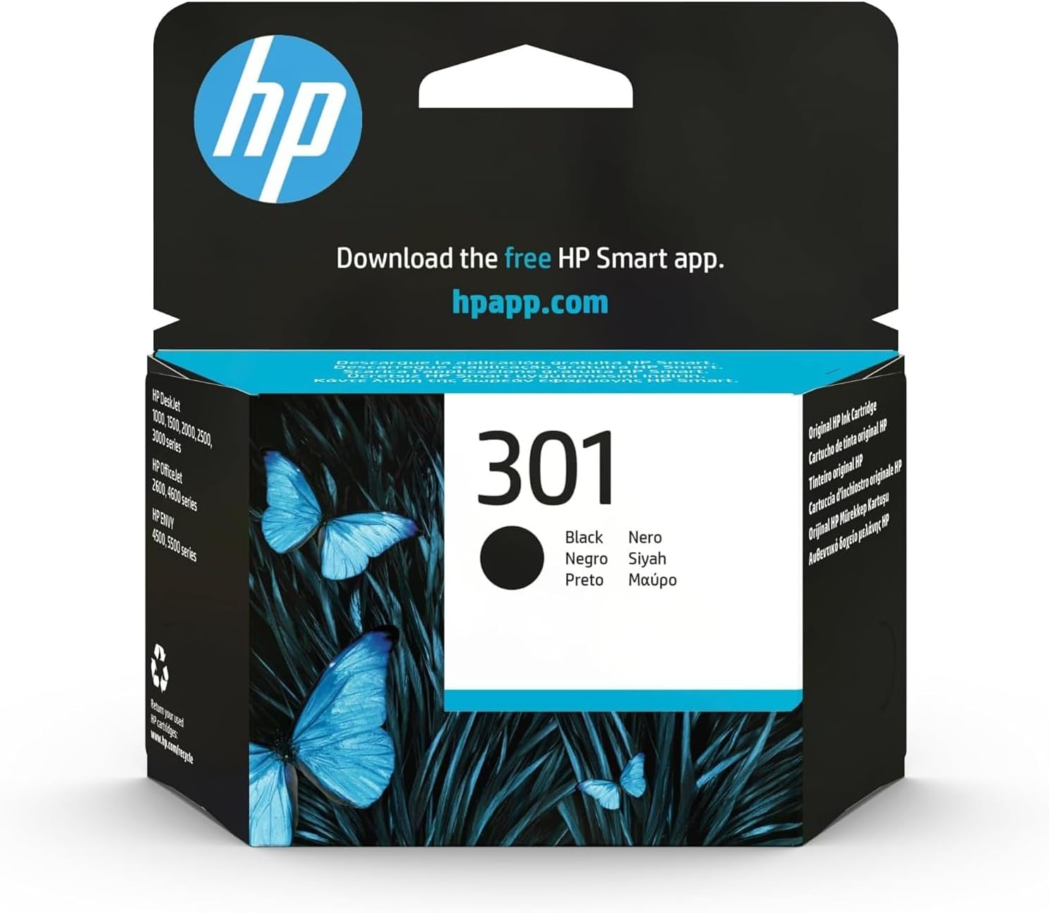 HP 301 Negro, Cartucho de Tinta Original