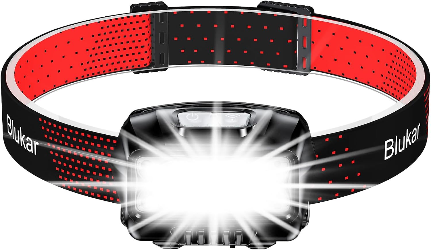 Blukar Linterna Frontal LED Recargable, [2 Pack] 2000L Linterna Cabeza