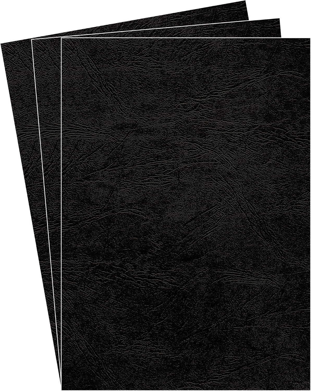 Fellowes Portadas para Encuadernar de Cartón Símil Piel Delta Cuero, Extra Rígido, 250 Micras, Formato A4, Pack de 100, Color Negro