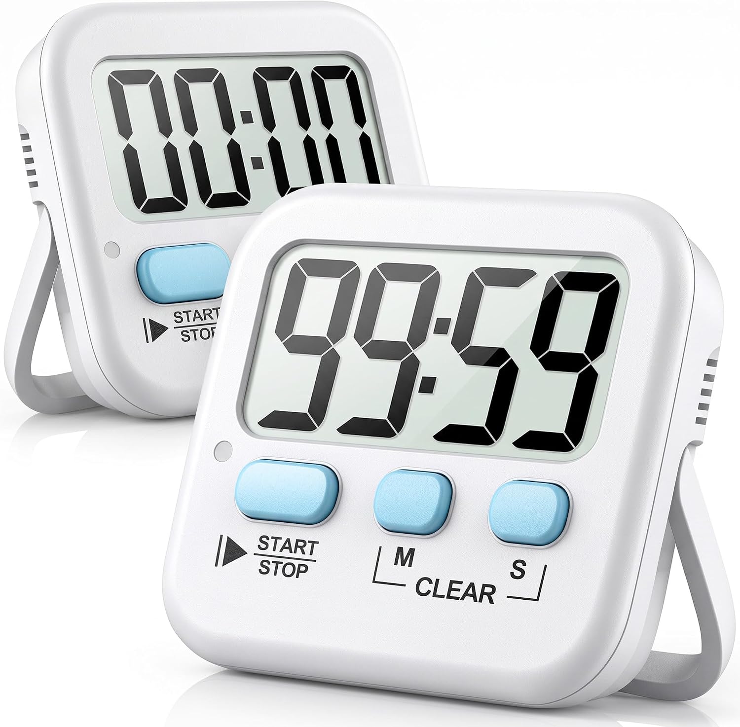 Antonki 2 Pieza Temporizador Cocina Digitale, Temporizador Niños de Aula para Profesores, Cronometro Magnético de Cuenta Atrás para Ejercicio, Estudio, Horno - Batería incluida