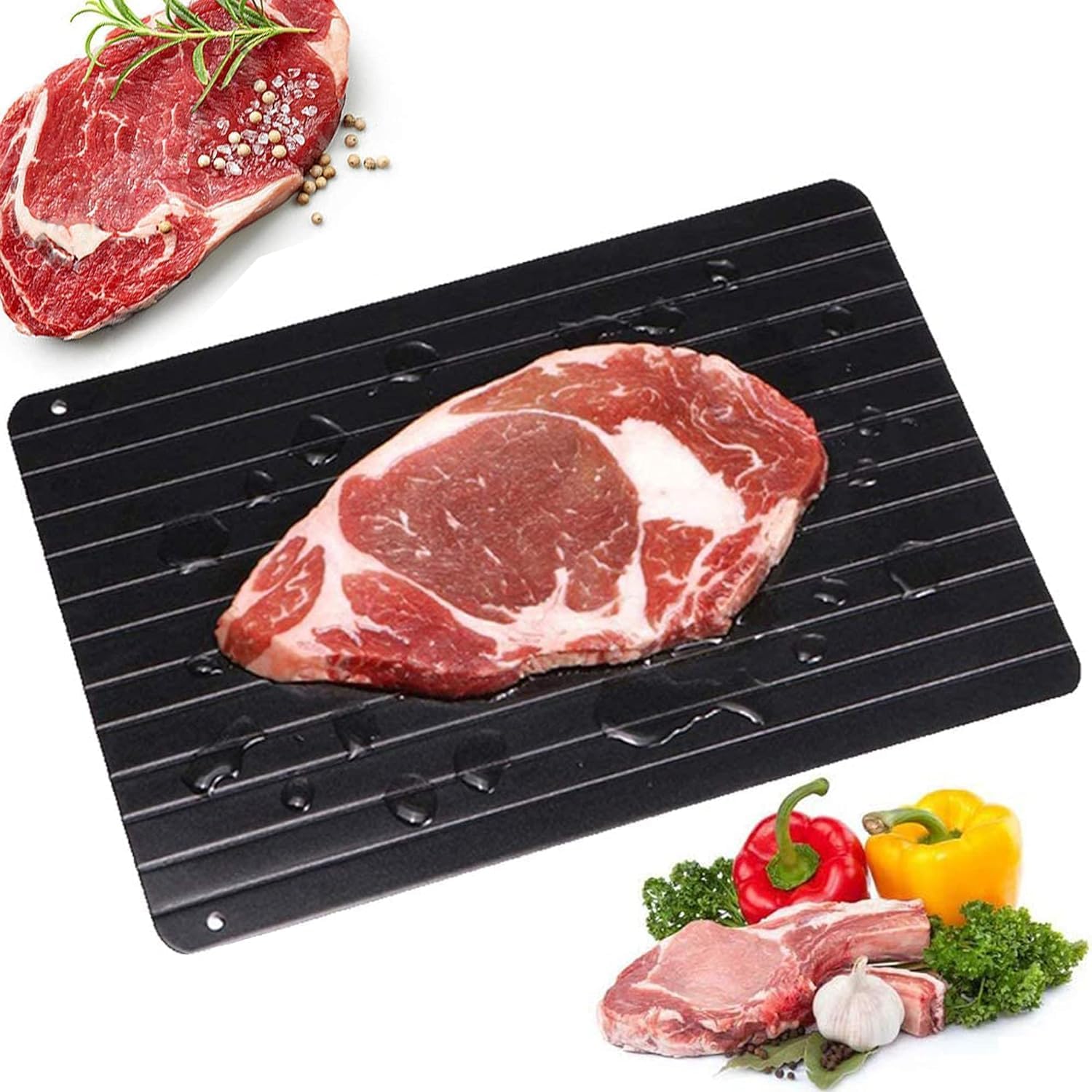 Placa de descongelación de alimentos, Bandeja de Descongelación Rápida sin electricidad 23 * 16.5 * 0.2 cm