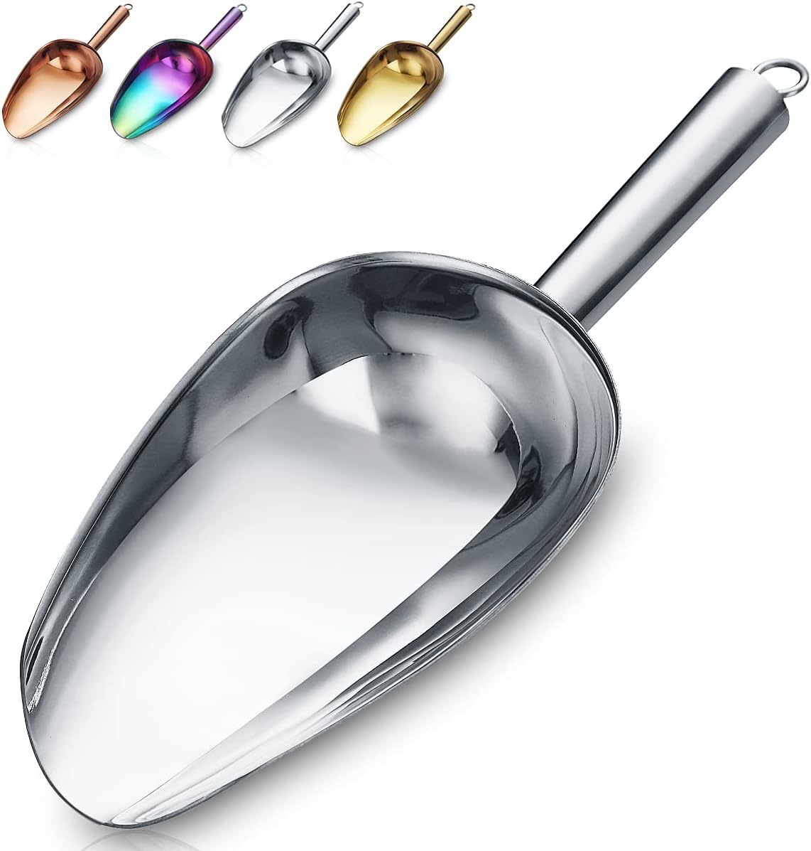 Cuchara Para Helado De Arcoíris, Cuchara Para Galletas De Acero Inoxidable De Primera Calidad, Cuchara Para Hielo A La Moda, Cuchara Para Harina Resistente, Apto Para Lavavajillas (8 OZ / 9 Pulgadas)
