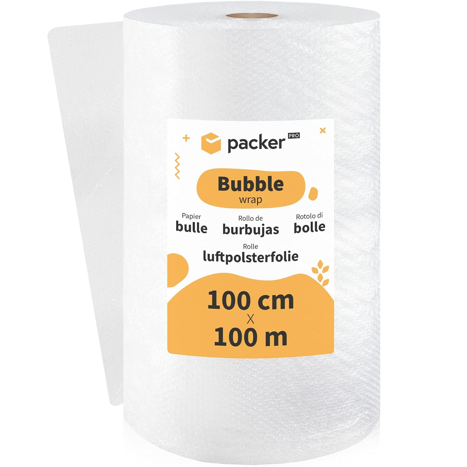 packer PRO Rollo Burbujas Embalaje de Plástico, 50cm Ancho y 100m longitud, Transparente