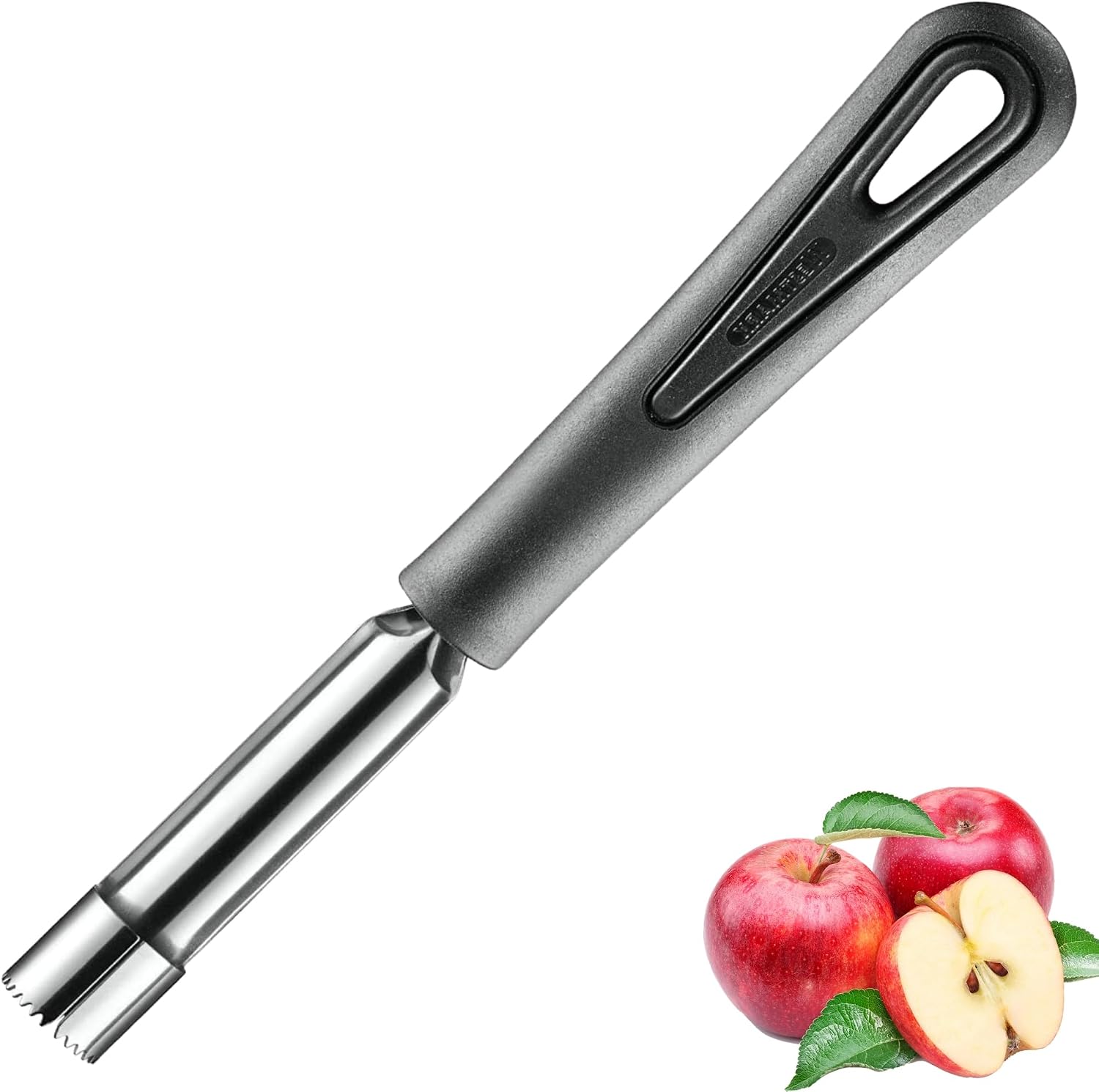 Westmark Descorazonador de manzanas, Longitud: 19,8 cm, Acero inoxidable/plástico, Gentle, Negro, 281822E1