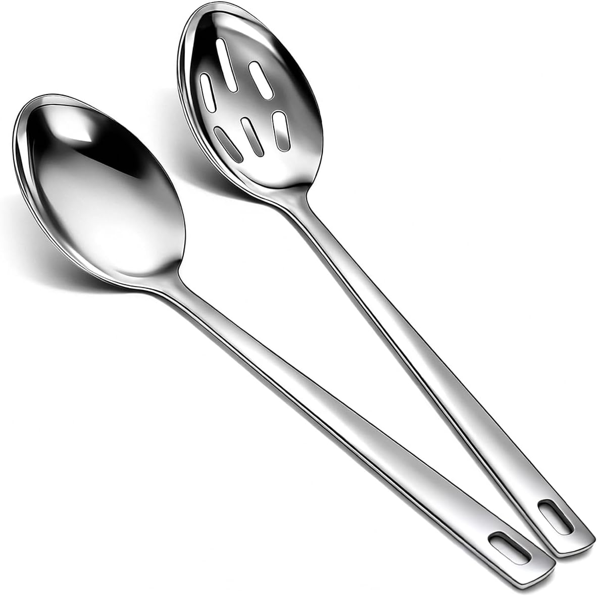 Kyraton Cucharones De Cocina Lote De 2, Aceros Inoxidables Utensilios Cocina, Utensilios De Cocina De Acero Inoxidable Para Freír, Mezclar, Servir, Escurrir, Girar Y Remover.