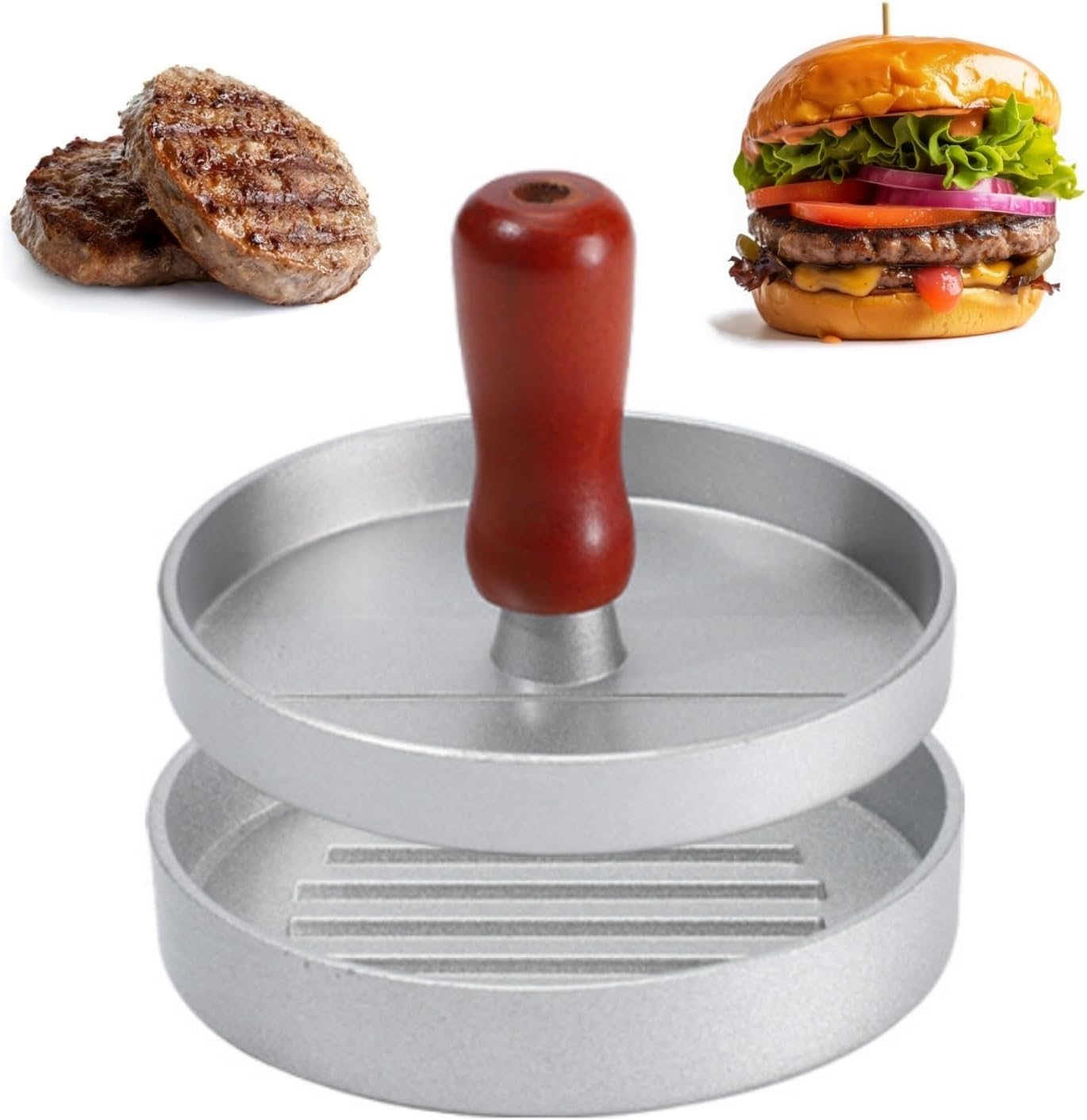 Molde Hamburguesas para Prensar Carne Picada, Antiadherente Molde Hamburguesa de Aluminio, Prensa Hamburguesa Antiadherente, para Prensar Carne Picada y Barbacoa, Utensilios de Cocina