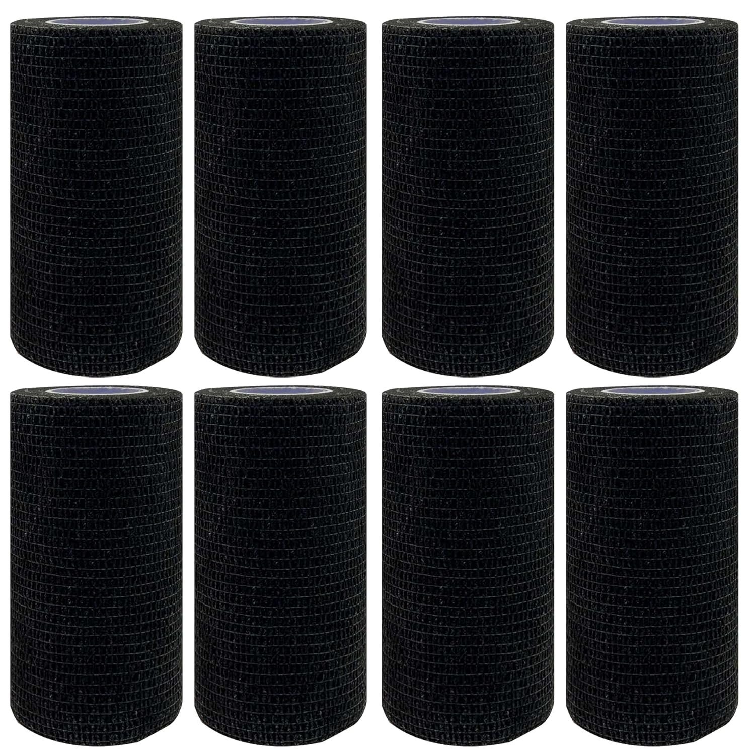 8 Rollos Venda Autoadhesiva 10 cm x 4,5 m,Venda Adhesiva Autoadhesiva,Vendaje Cohesivo Elástico para Deportes, Vendaje para Mascotas, Gatos, Perros, Caballos,Color:Negro