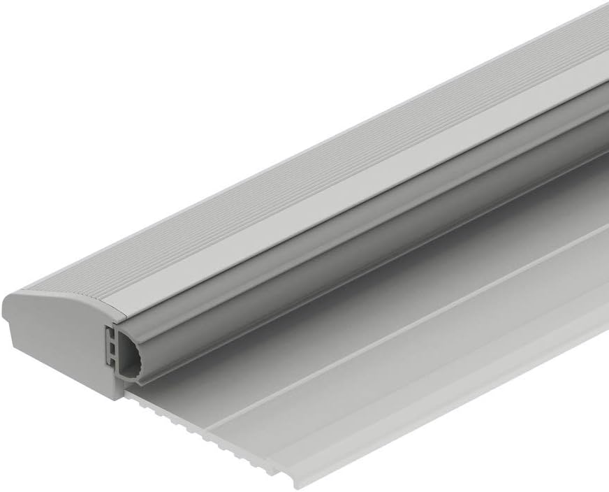 GedoTec - Umbral de puerta de aluminio con tope de puerta de piso con sello | Longitud 715 mm | en aluminio anodizado plata | metal antracita | herrajes Herrajes arquitectónicos | 1 pieza