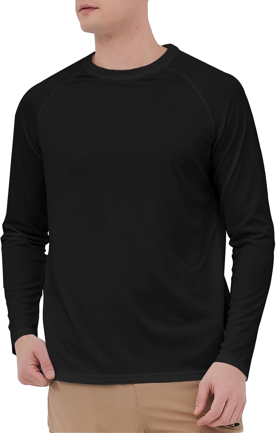 HYCOPROT Camiseta UV Hombre Camisa de Manga Larga UPF 50+ Protección Solar Camisetas Secado Rashguard Rápido Transpirable para Natación Pesca Verano