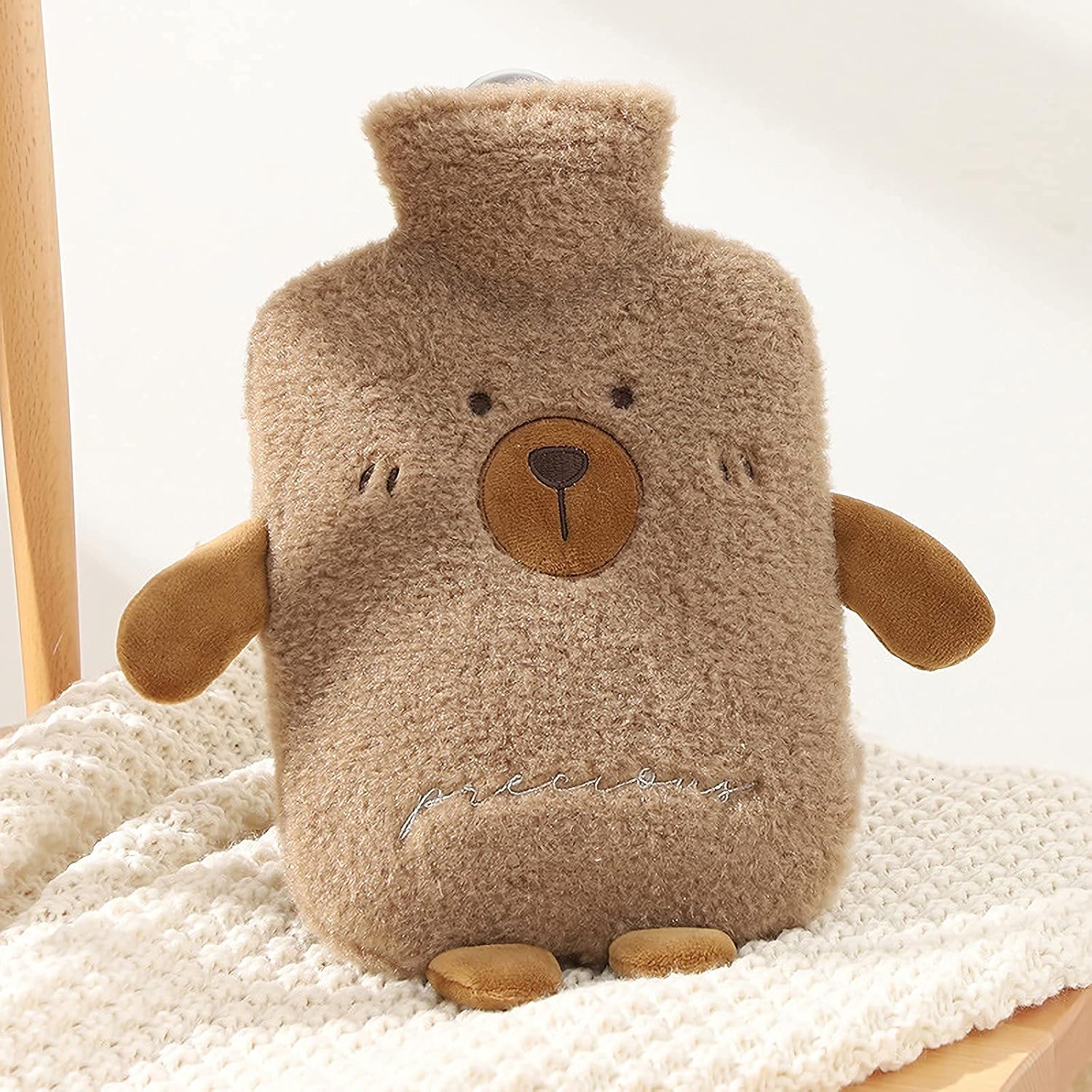 Bolsa de Agua Caliente, Con Térmica Suave de Peluche, 2L Animales Hot Water Bottle, Extraíble y Lavable, Calentador Cama, Se Puede Utilizar Como Regalo e Invierno, Ancianos, Niñas (pingüino)