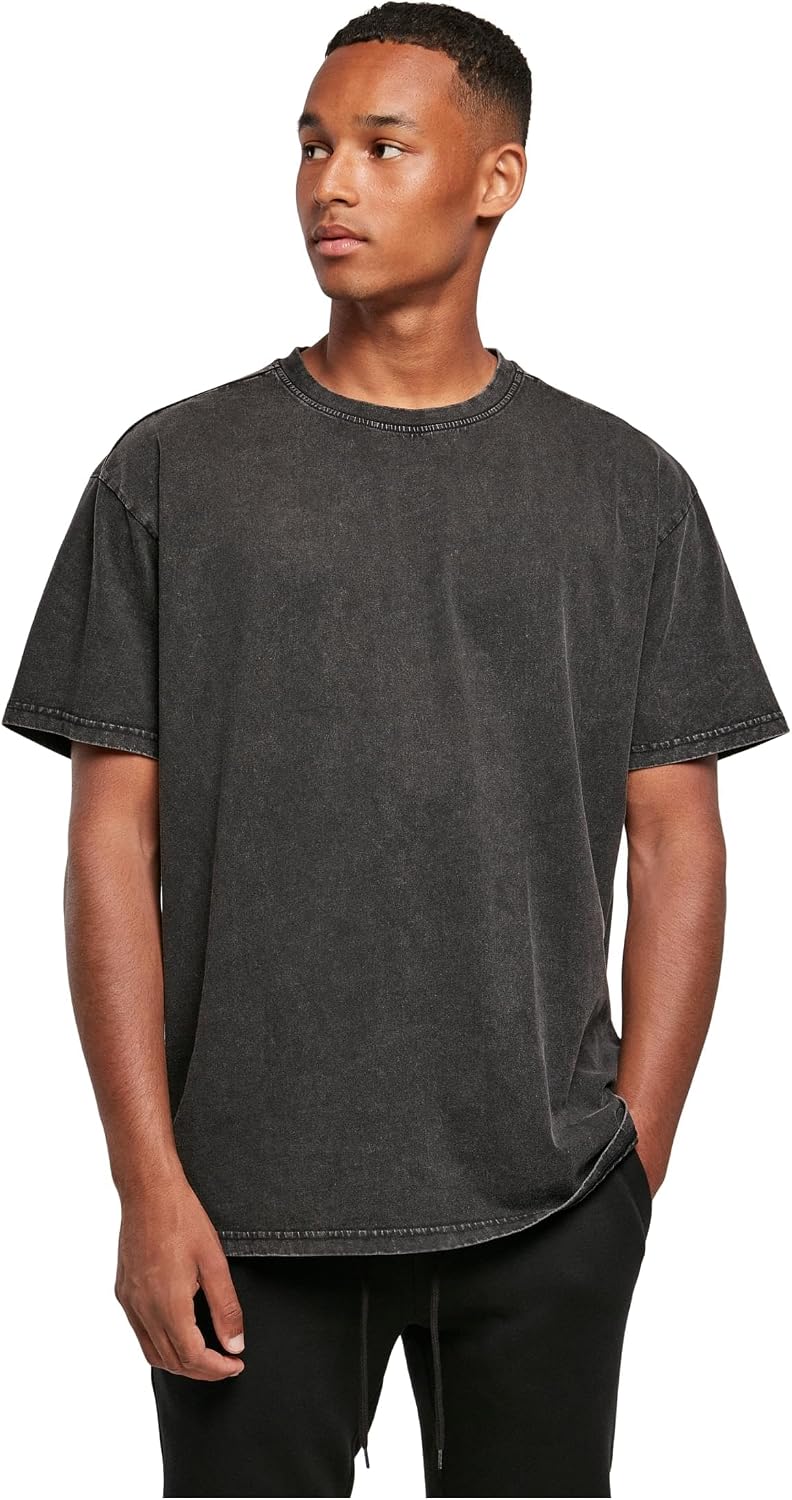 Build Your Brand By189-acid Washed Heavy Oversize tee Camiseta Hombre (Pack de 1)
