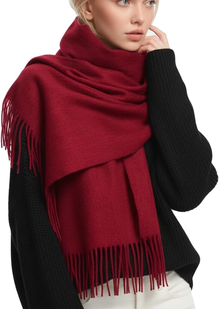 Bufanda de Lana para Mujer 200×70cm Tacto Cachemira Invierno Grande Suave Caliente Regalo con Caja Chal y Manta Elegante