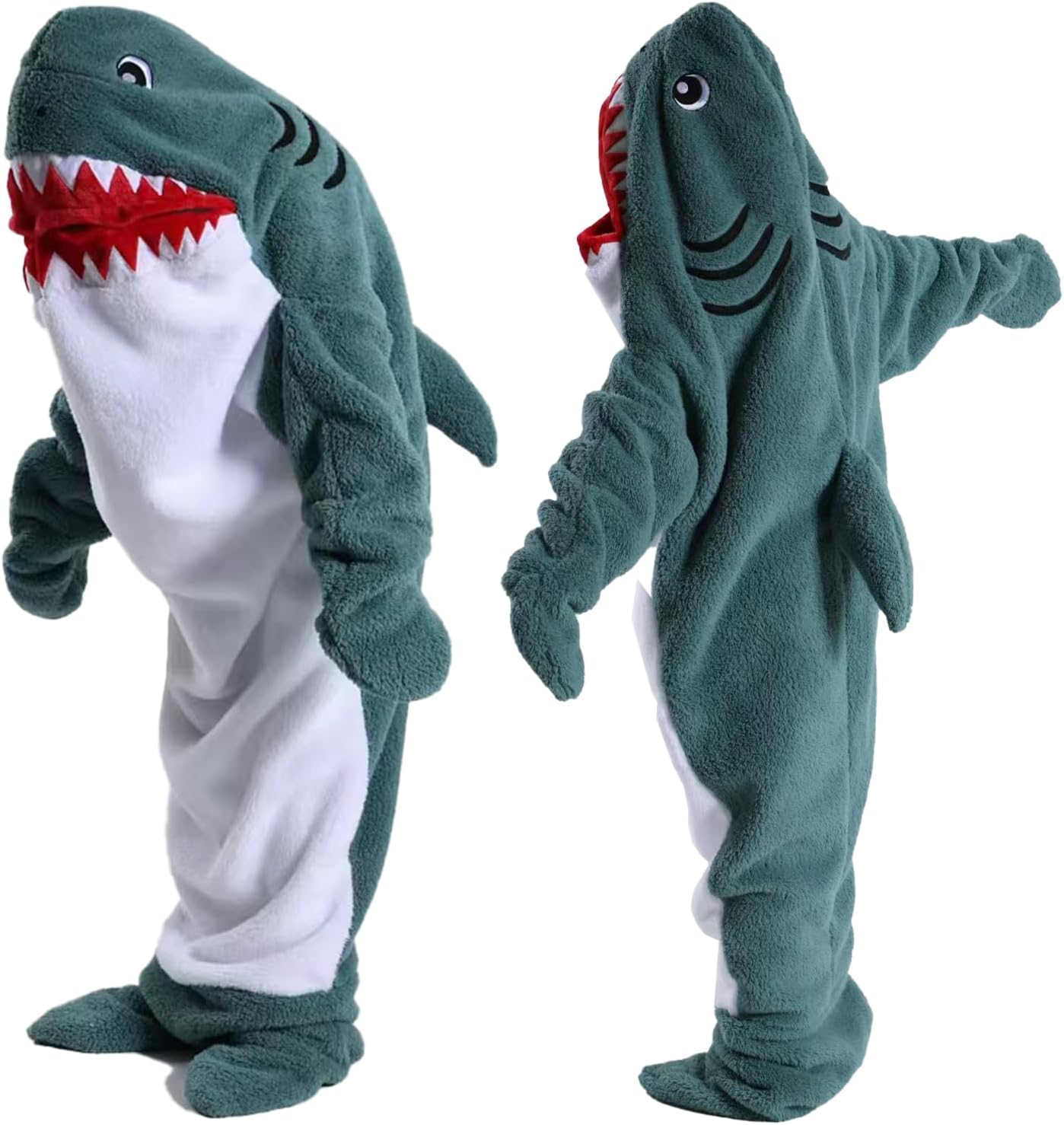 HULG Shark Blanket,Manta De Dormir De Tiburón,Manta De Tiburón Usable,Manta De Una Pieza De Tiburón, Amantes De Los Tiburones (Gray Blue,XXL)
