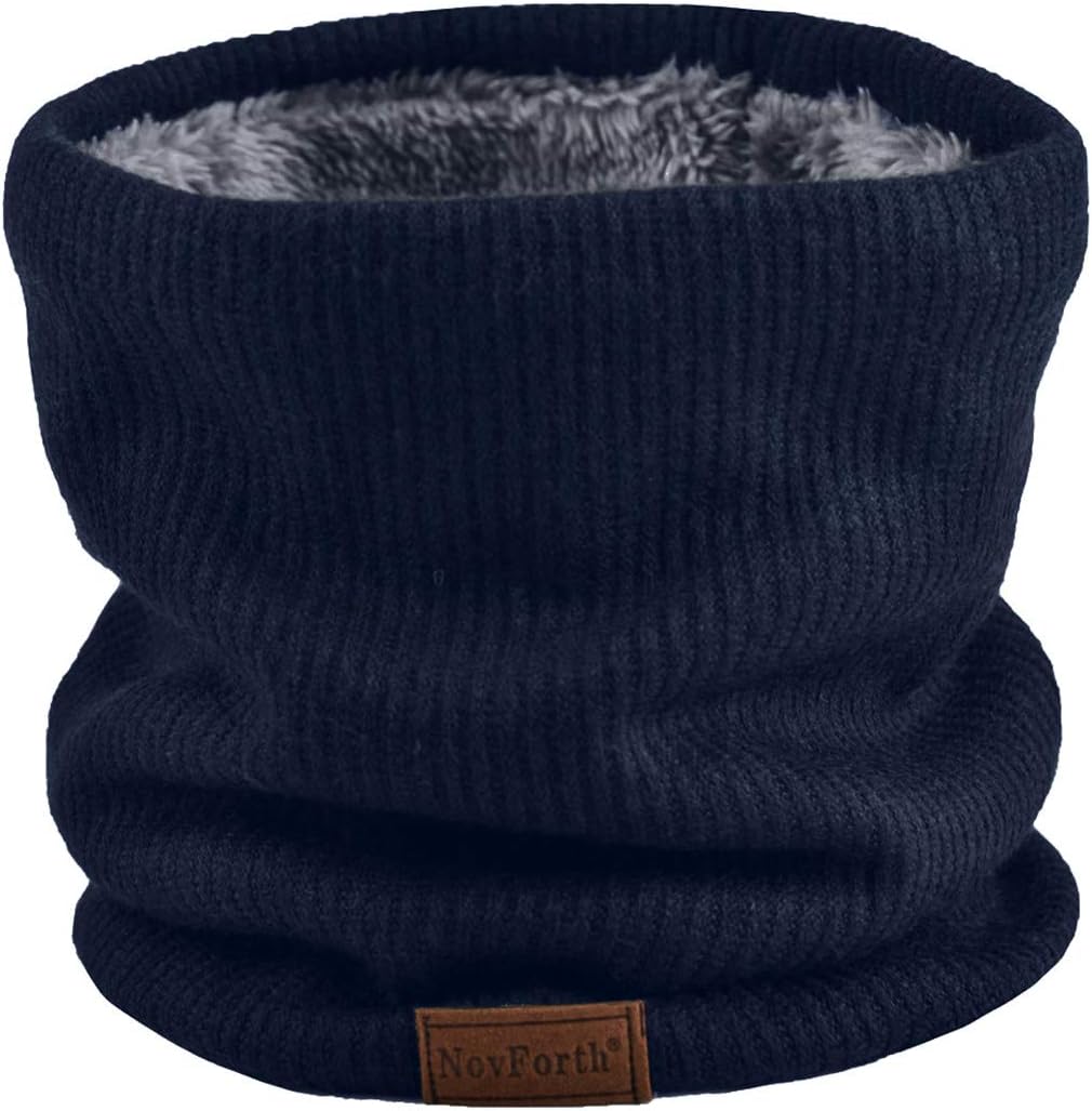 NovForth Bufanda Mujer Hombre Invierno Bufanda Tubular Unisex con Doble Cara de Punto y Forro Felpado Calentador de Cuello Engrosado y Elástico para Ciclismo Cold Weather