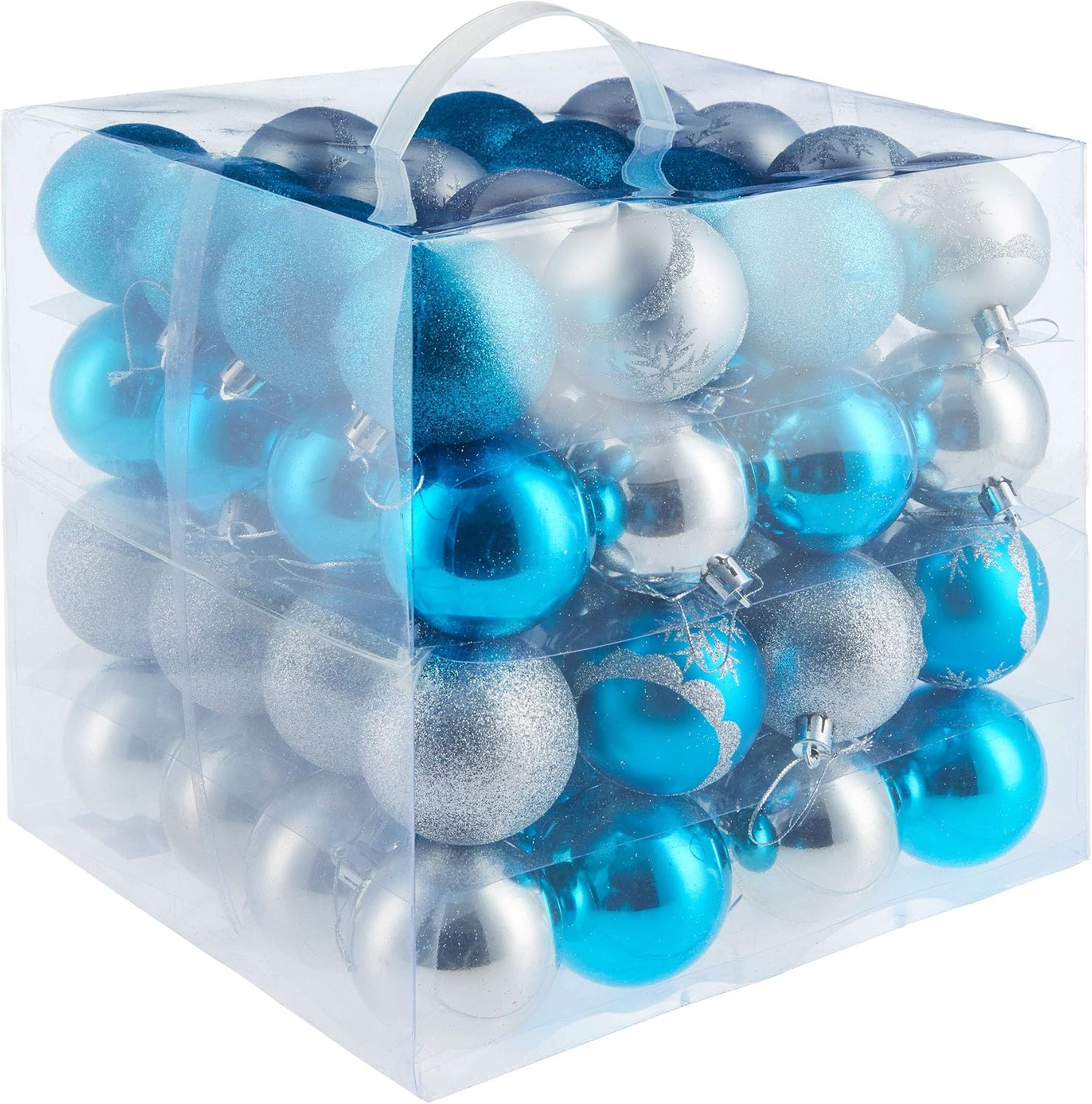 tectake® Bolas de Navidad con Plástico Inastillable, Acabados Mate Brillante Purpurina y Cuerdas Doradas Resistentes, Navidad Decoración, Relleno, Bolas Arbol - Conjunto de 100 Bolas Doradas