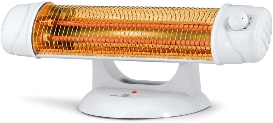 Orbegozo BP 5003, Estufa de Cuarzo, 1200 W, pantalla orientable, emisión instantanea de calor, control rotatorio, 2 niveles calor, color blanco