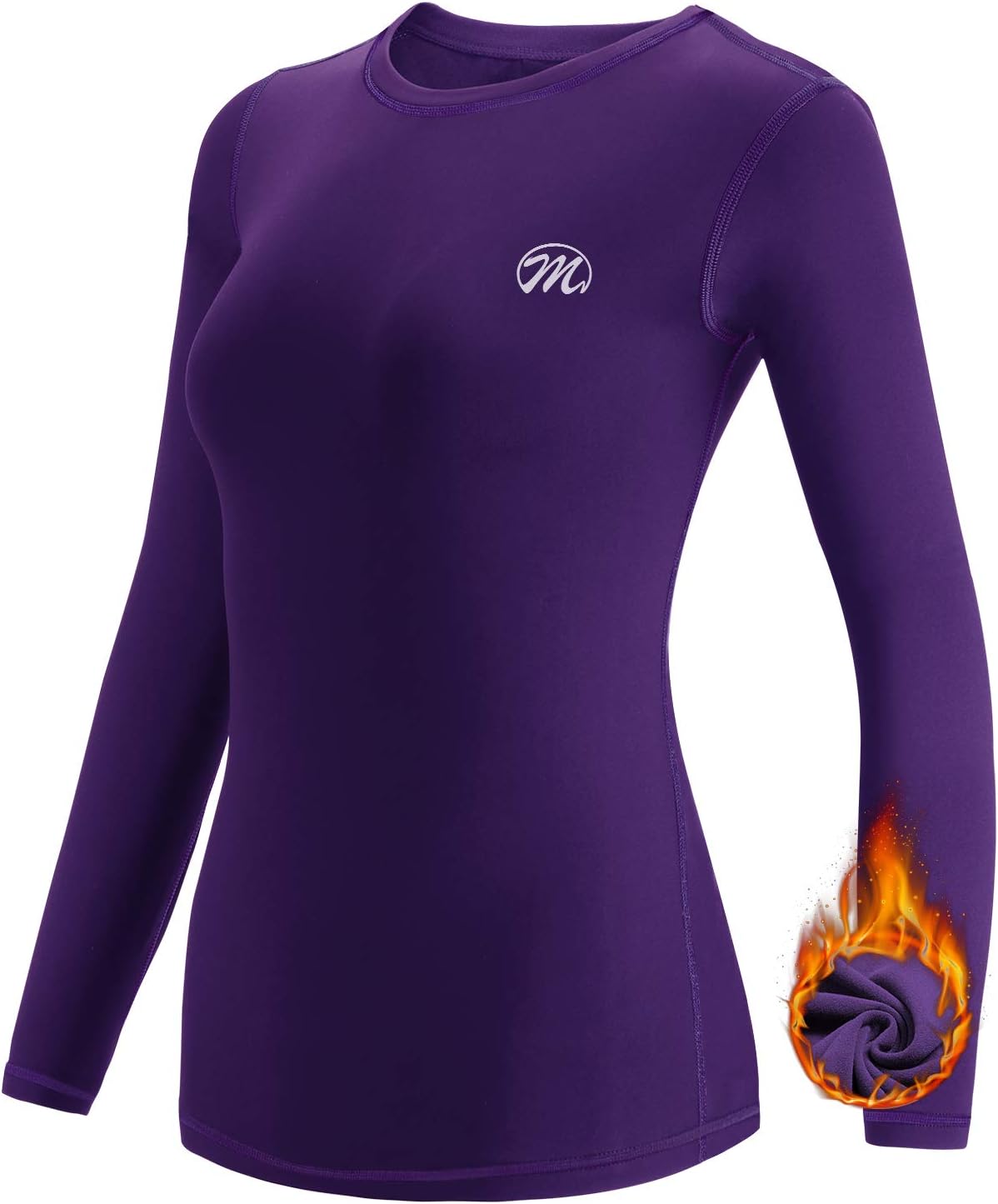 MEETWEE Camiseta Térmica Mujer, Ropa Interior de Compresión Manga Larga Esquí Funcional Thermal Baselayer para Transpirable, cálida y de Secado rápido