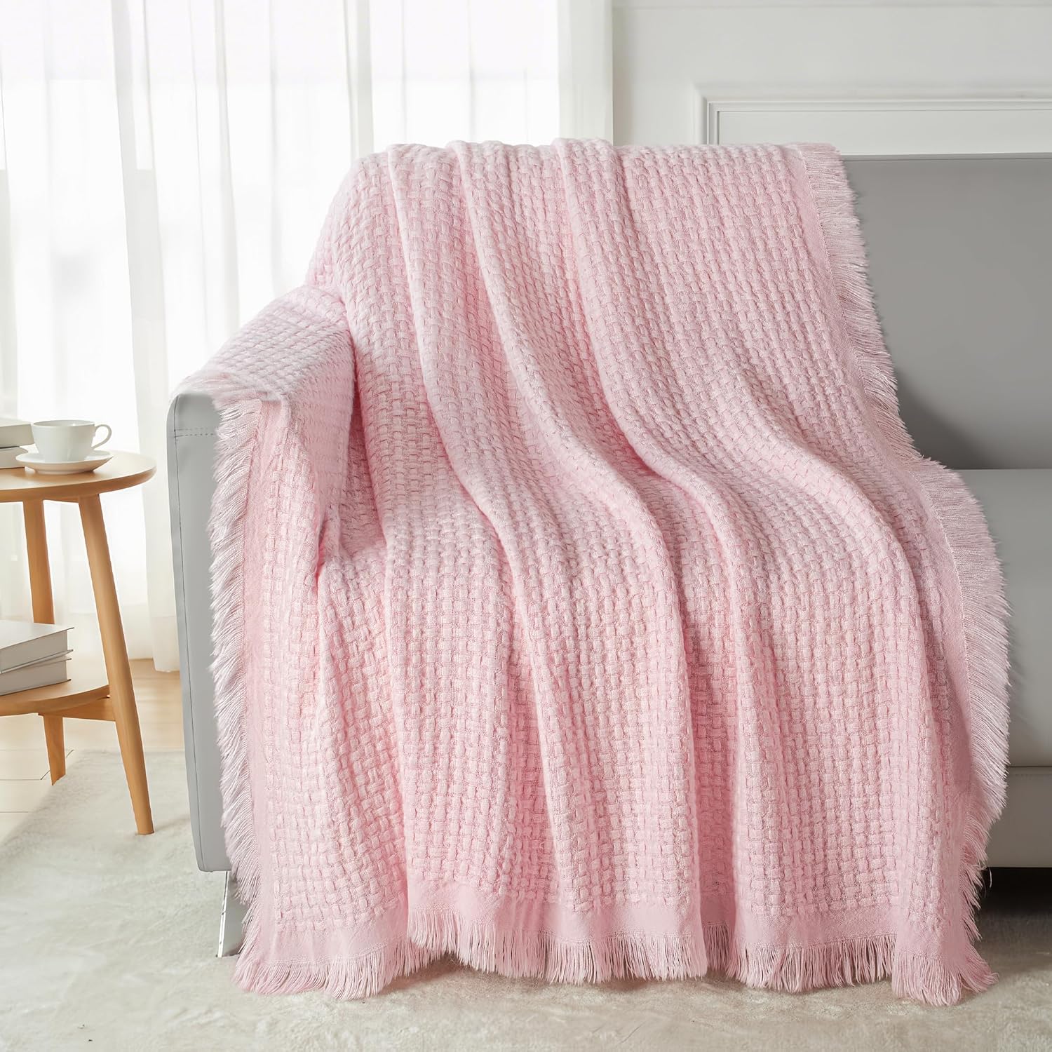 Exclusivo Mezcla Manta Tejida de Punto Verano, Fresca y Suave, 130 × 150 cm