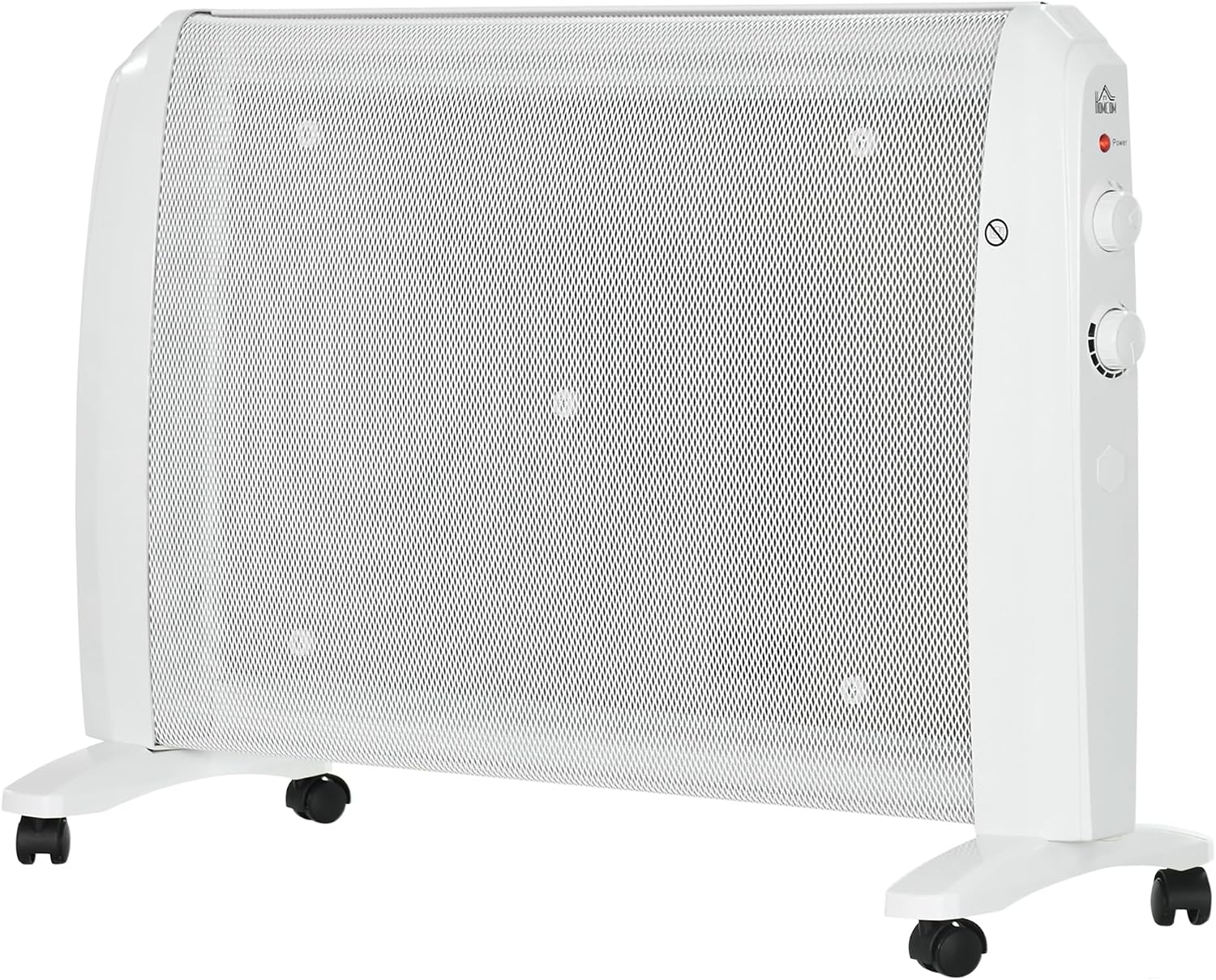 HOMCOM Calefactor Eléctrico bajo Consumo 1000W/2000W 79x27x54 cm Blanco