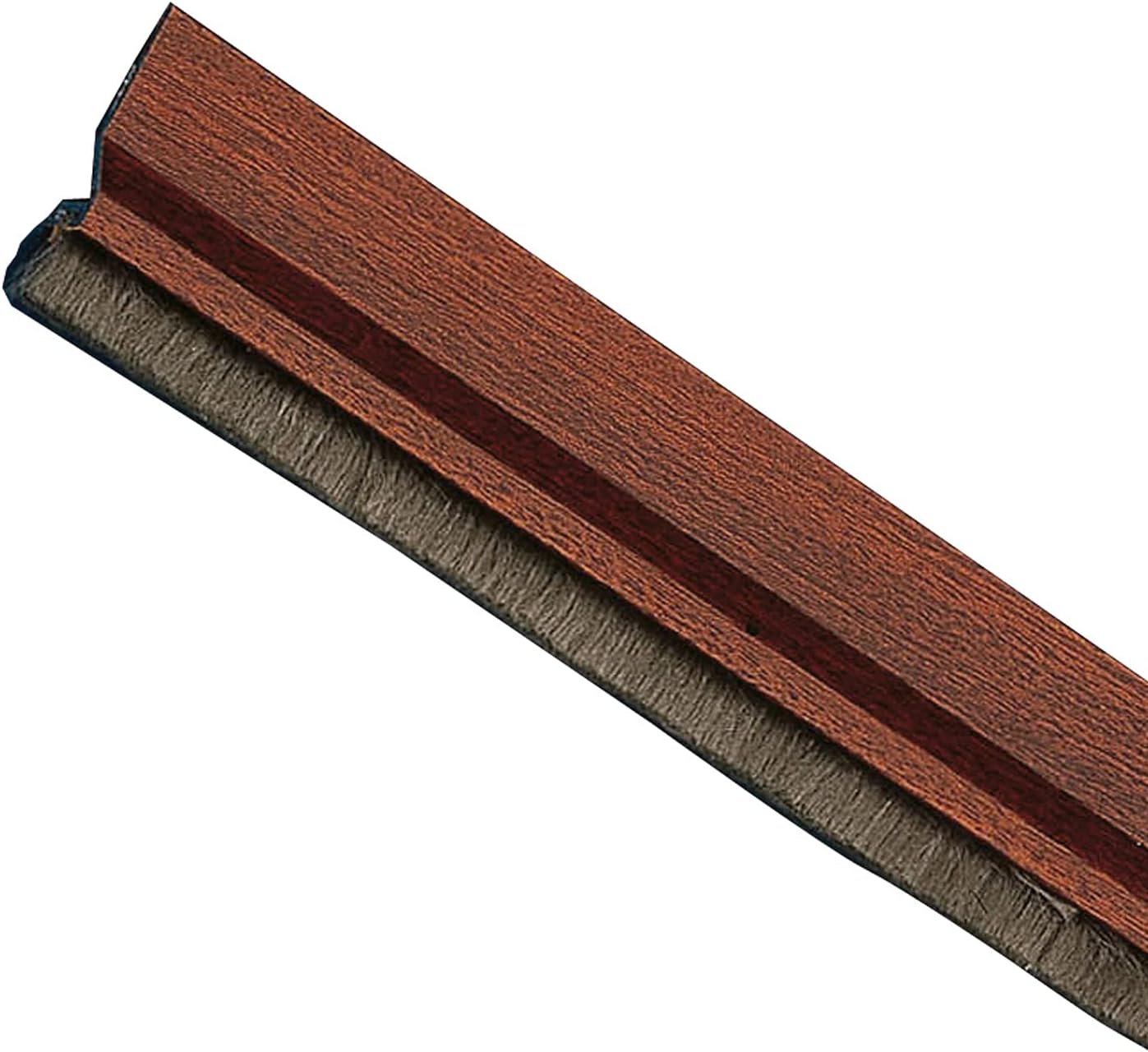 Amig - Burlete para Puertas de Entrada o de Paso - Burlete Adhesivo de sobreponer - Cepillo de Pelo - Lámina de plástico Entre la escobilla - 1 m - Plata - Aluminio