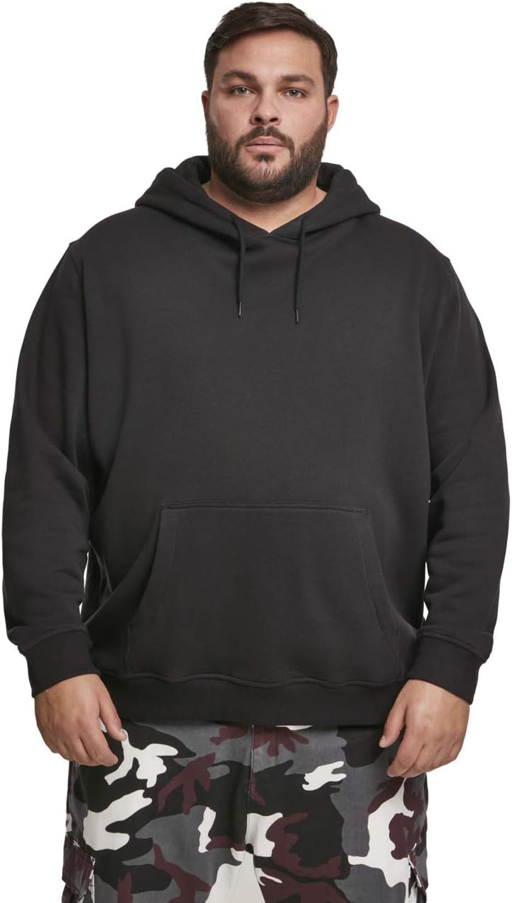 Urban Classics Capucha Organic Basic Hombre Sudadera con Capucha Negro 100% algodón (orgánico) Regular