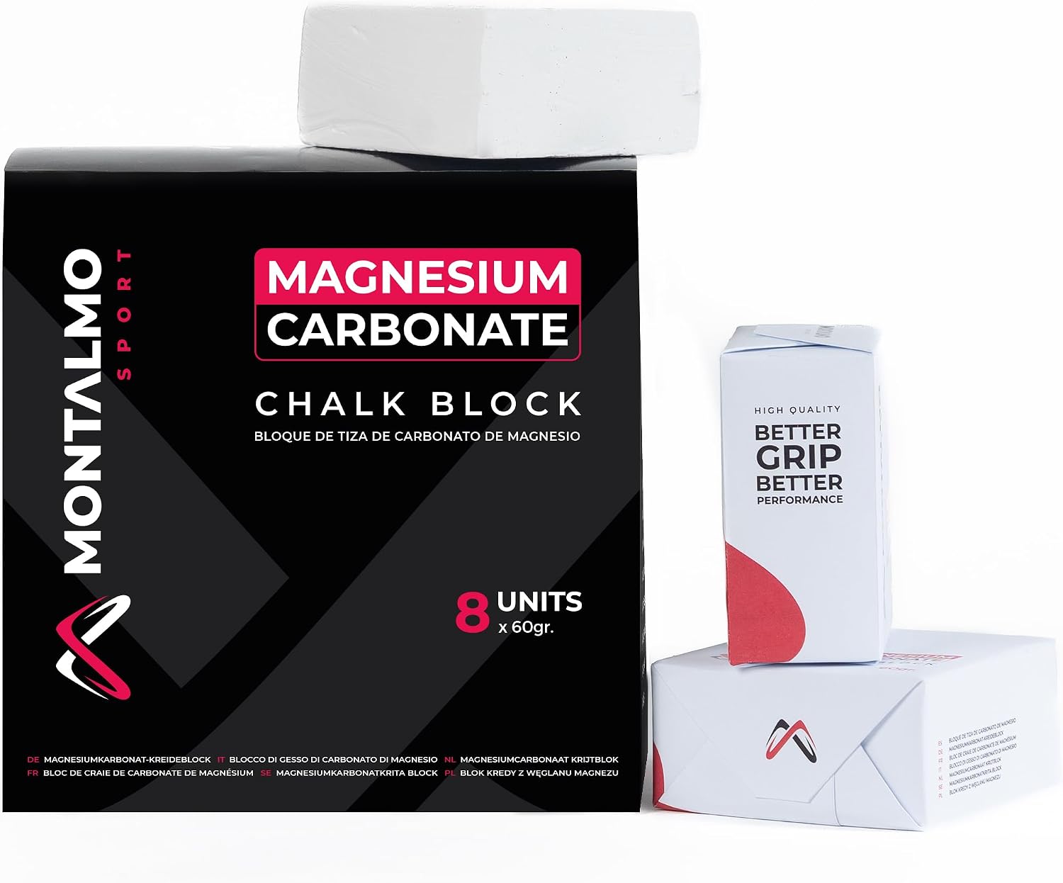 Bloques de Magnesio para Escalada, Crossfit, Calistenia, Halterofilia, Pole Dance, Kettlebell, Fitness, Entrenamiento Deportivo | Chalk Block | Tiza de Magnezia para Manos