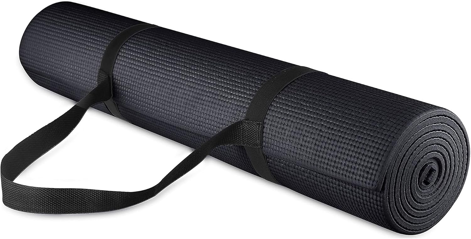 BalanceFrom GoYoga - Esterilla de yoga multiusos de alta densidad antideslizante con correa de transporte