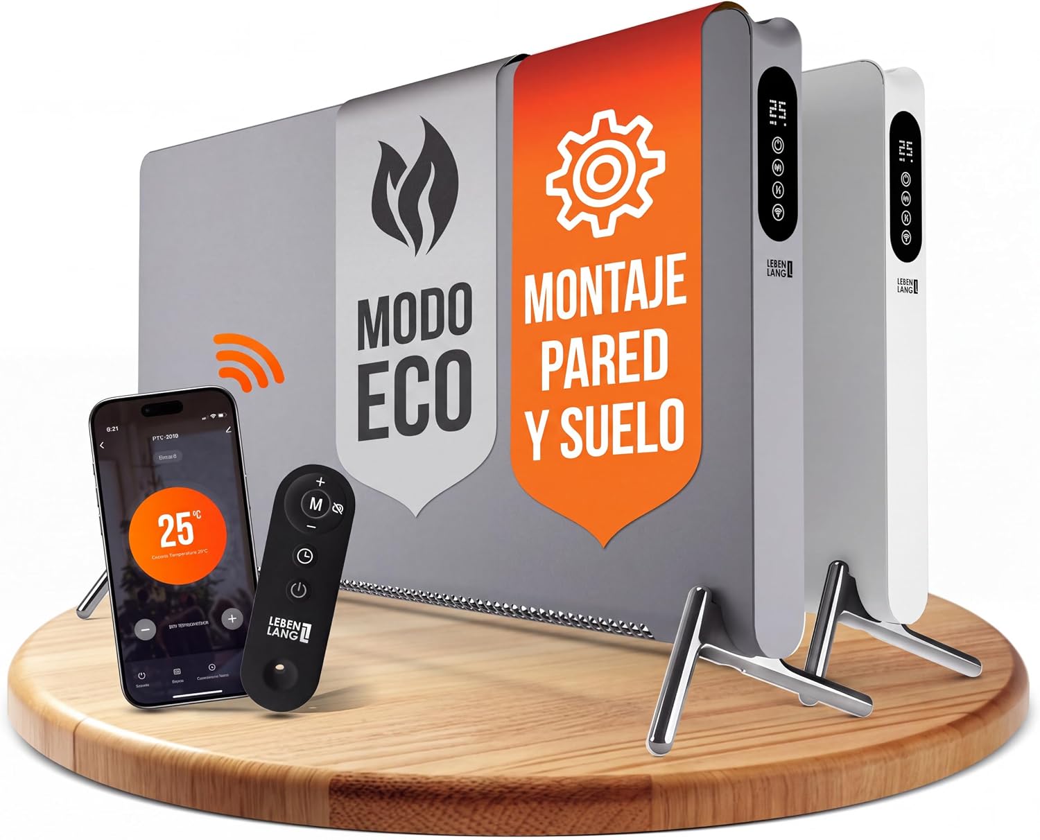 LEBENLANG Calefaccion Electrica Wifi de Bajo Consumo – Con WiFi & App