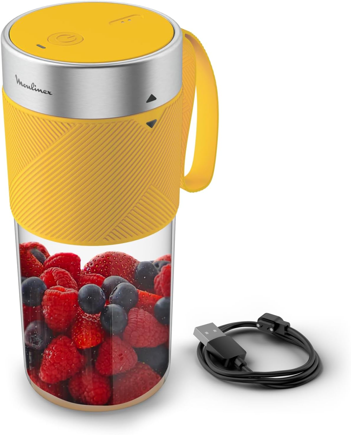Moulinex Lightmix - Blender portátil, 300 ml, potente, recargable, amarillo Nest LM1C0210
