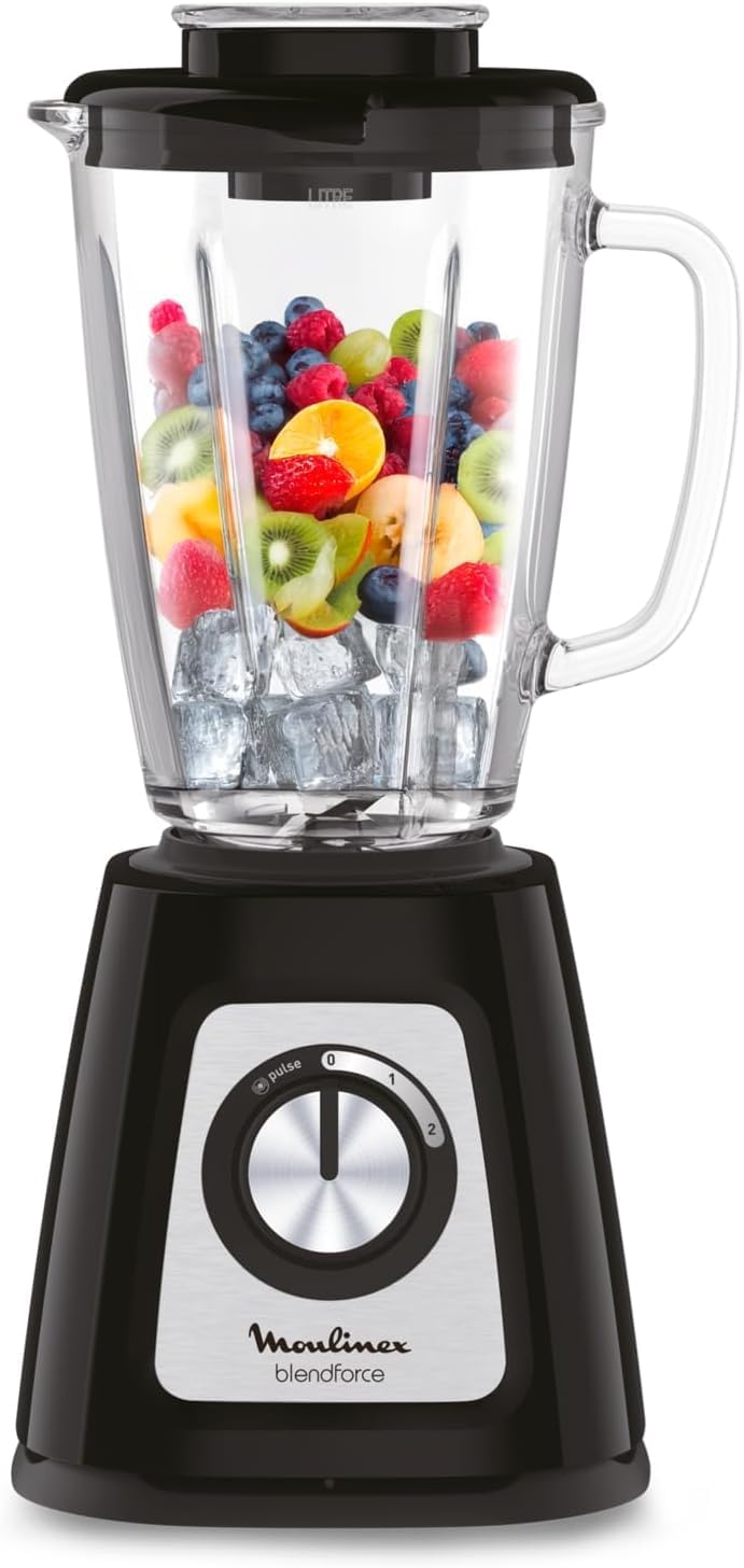 Moulinex Blendforce 2, Batidora de Vaso 800W, Jarra Cristal 1,75L