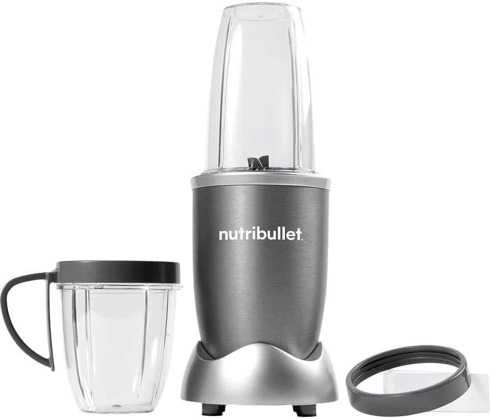nutribullet Original 600, batidora personal, batidora multifuncional y licuadora, 600 W de potencia, NB603DG, Paquete con accesorios, Negro