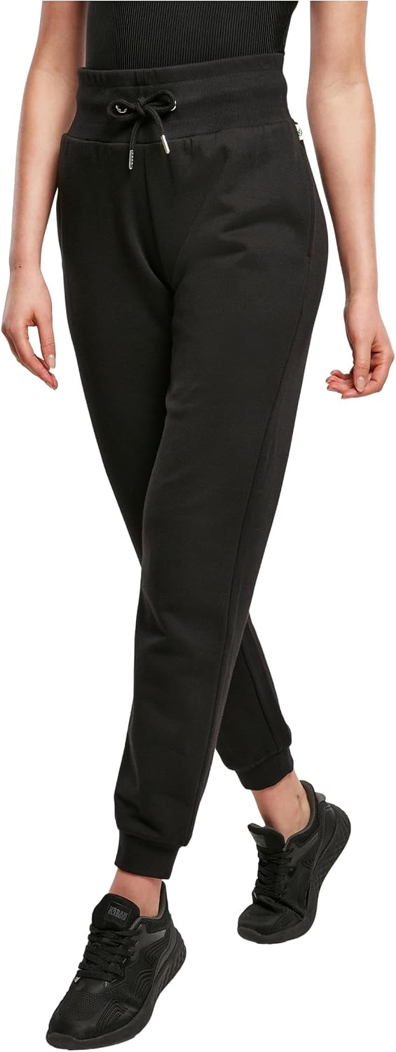 Urban Classics Cozy Joggers Mujer Pantalones de Deporte Negro 95% algodón, 5% elastán