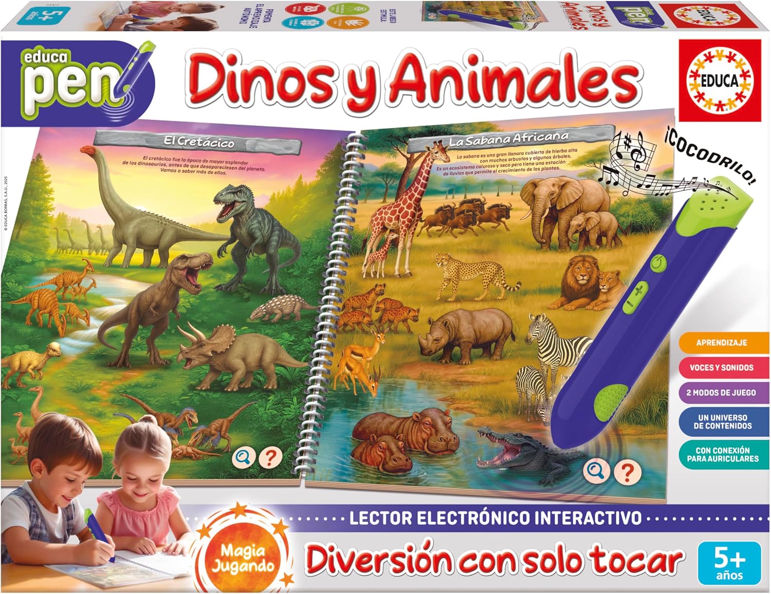 Educa - EducaPen Cosas de Peques | Juego Educativo Interactivo con Lápiz Óptico y Cuaderno de Actividades | Aprende Colores, Formas y Vocabulario | Niños 2 3 4 años (20321)