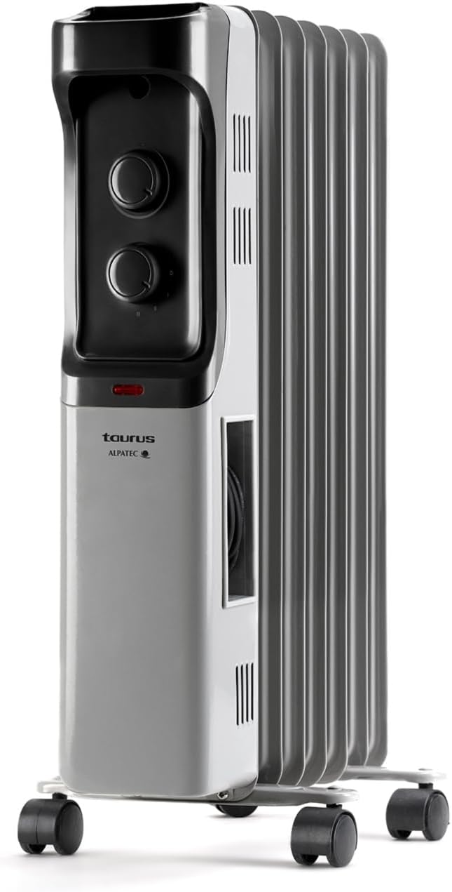 Taurus New Dakar 1500 Radiador de Aceite 1500W, 7 Elementos, Termostato