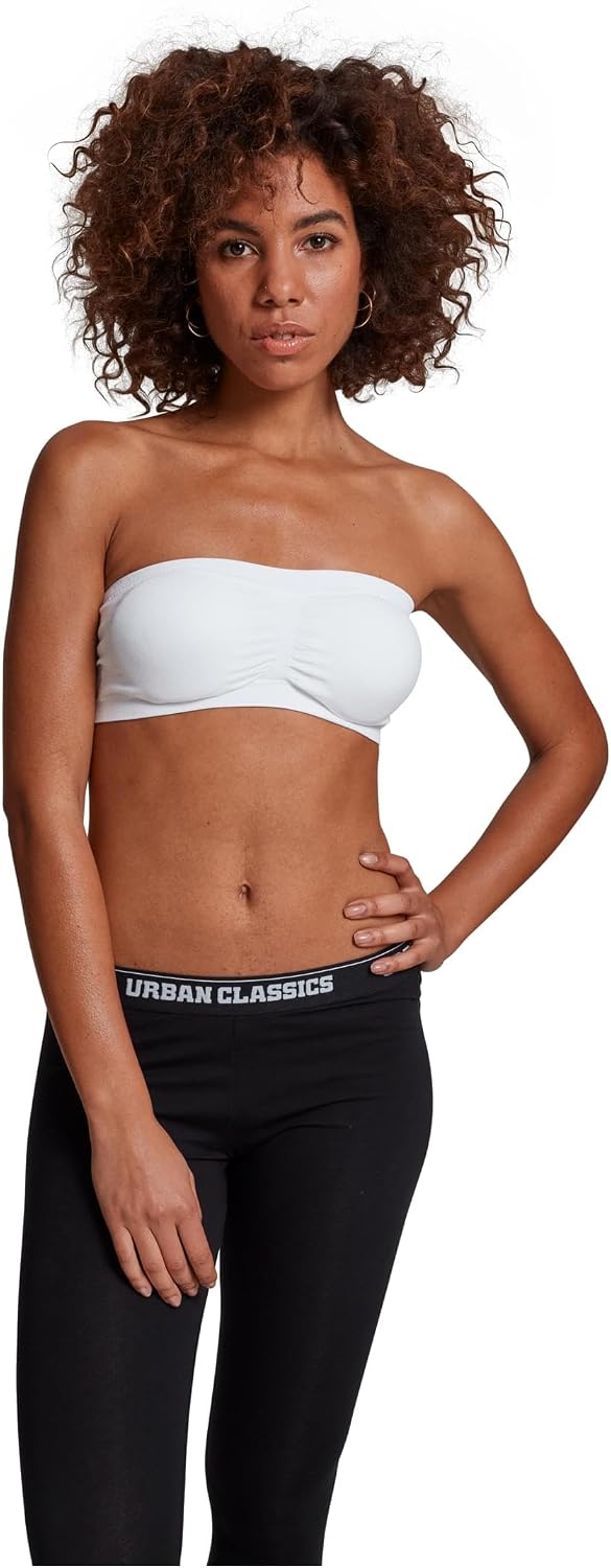 Urban Classics Top Bandeau Elástico para mujer, en Color Negro, Rojo, Gris o Blanco, Tallas: XS - XL