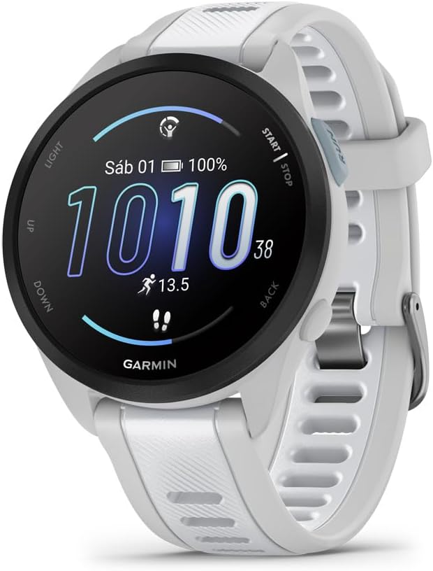 Garmin Forerunner 165, Reloj Inteligente para Correr con GPS, Blanco