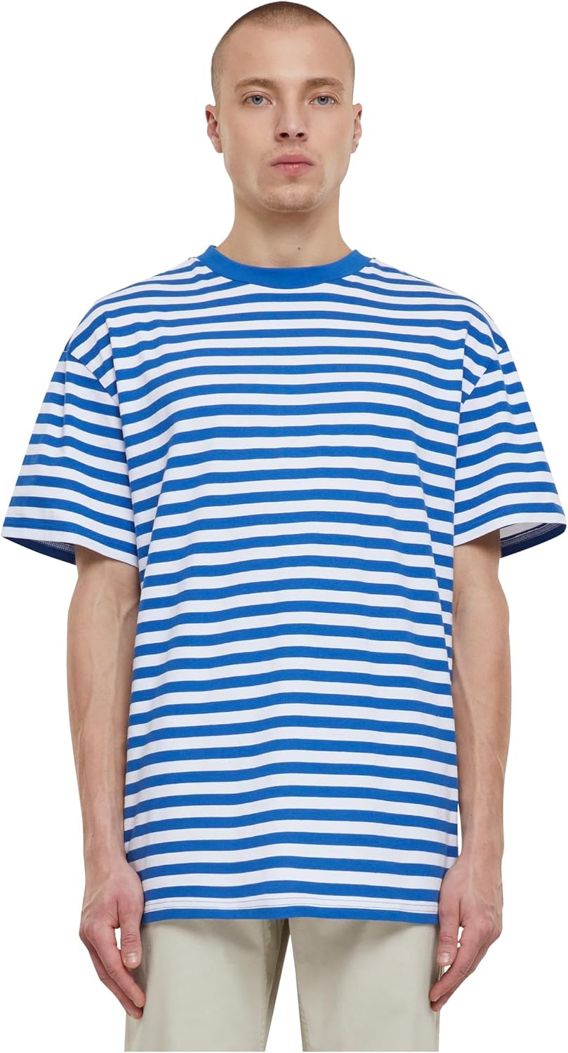 Urban Classics Regular Stripe Hombre Camiseta Negro-Blanco Regular