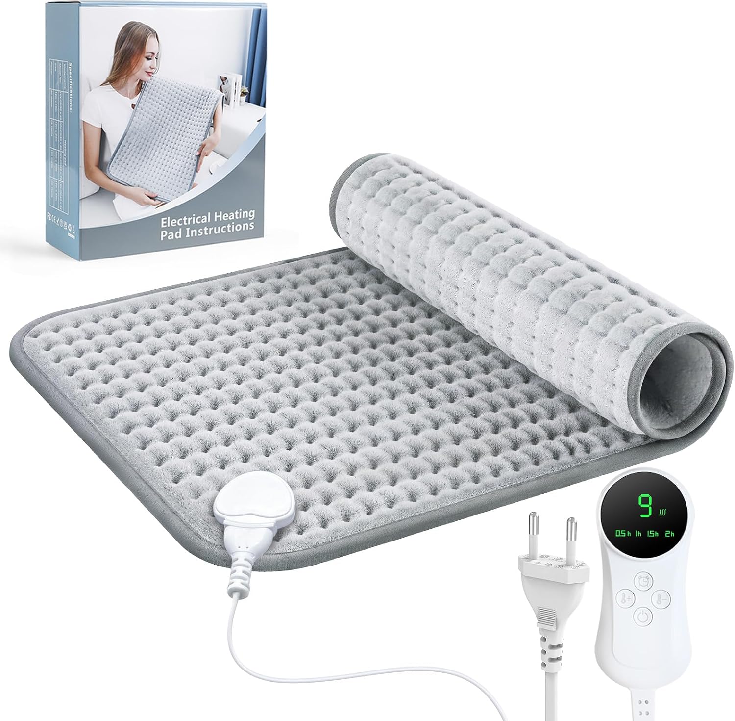Manta Electrica Lumbar 43X84 cm Almohadilla eléctrica apagado automático