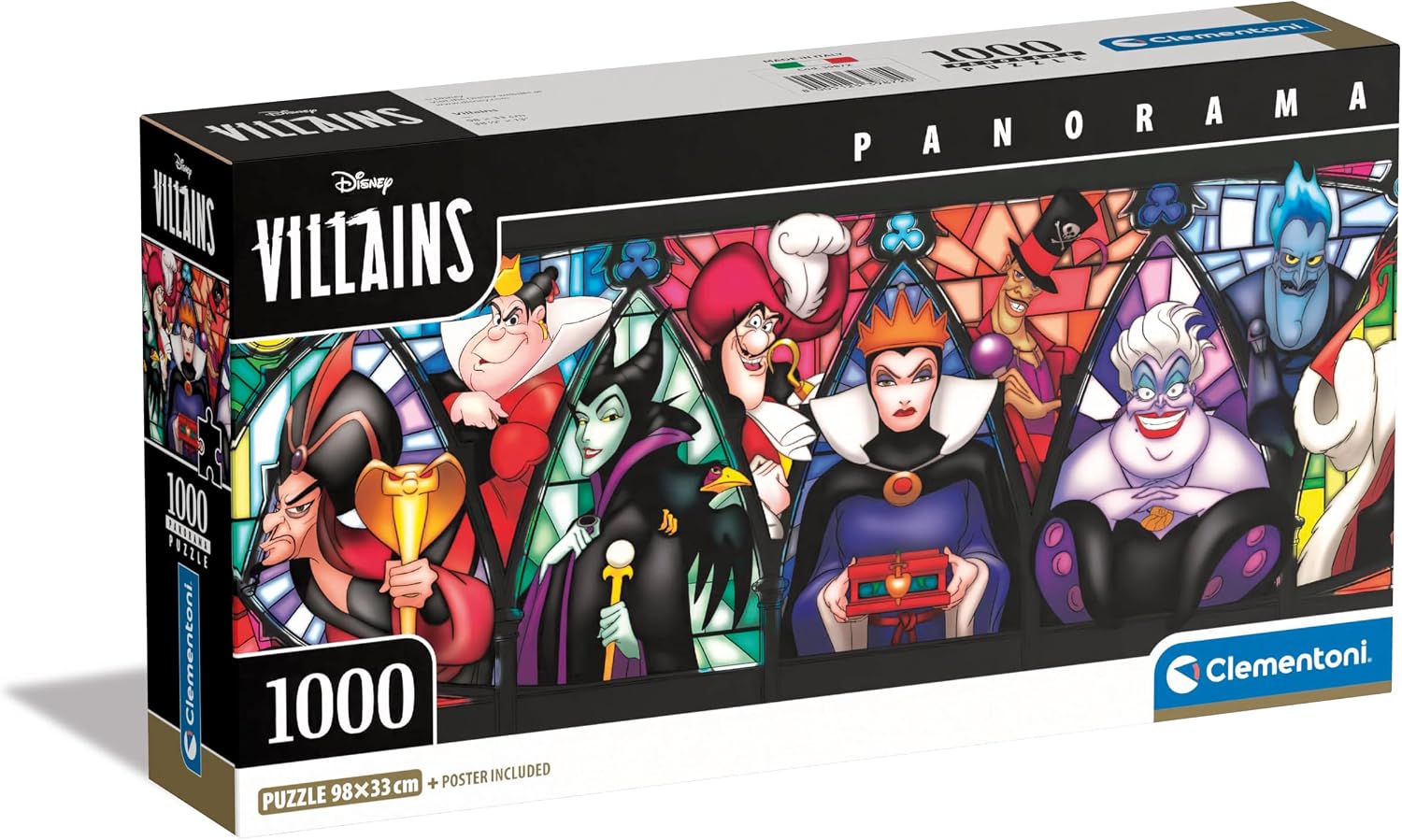 Clementoni Puzzle - Disney Villains - Puzzle De 1000 Piezas para Adultos Panorama, Rompecabezas Adultos, Entretenimento, 39872