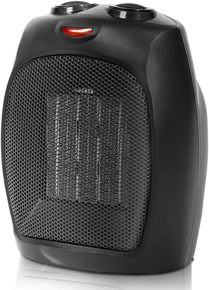 Cecotec Calefactor Cerámico de Sobremesa ReadyWarm 1500 Max Ceramic Rotate White, 1500 W, Oscilación, Termostato Regulable y 3 Modos de Funcionamiento, Área de Cobertura de 15m2