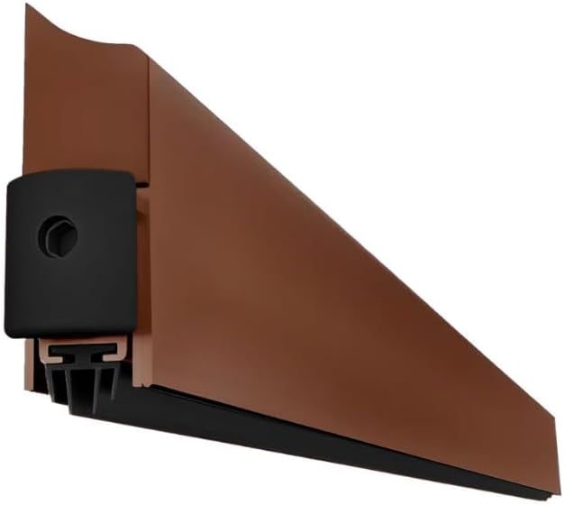 Gedotec Burlete automático bajo Puerta - marrón | 1 Pieza Junta automática 13 x 39 mm | Applique | Longitud 830 mm - Recortable | Junta retráctil para Puertas | Cortavientos