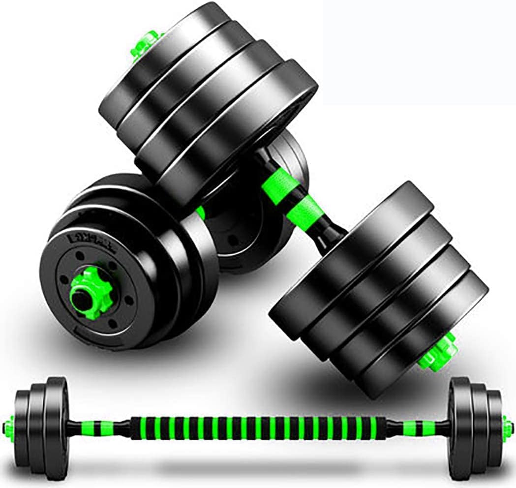 Mancuernas-Ajustables, Juego de Pesas con Barra Libremente Combinable, 10/15KG 2 En 1 Kit de Levantamiento de Pesas para Gimnasio en casa, Pesos Fitness para Hombres/Mujeres