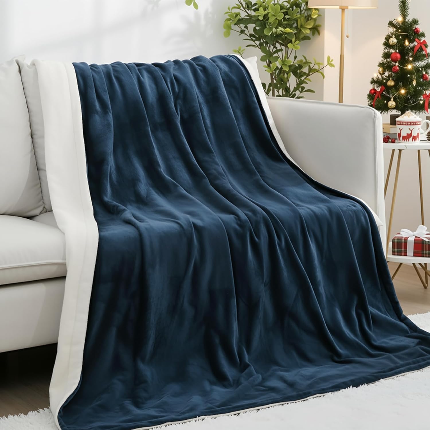 CURECURE Manta Eléctrica 180x130 cm, Manta Térmica con 4 Niveles de Calor, Apagado Automático 10H, Manta Grande de Franela Suave para Cama y Sofá