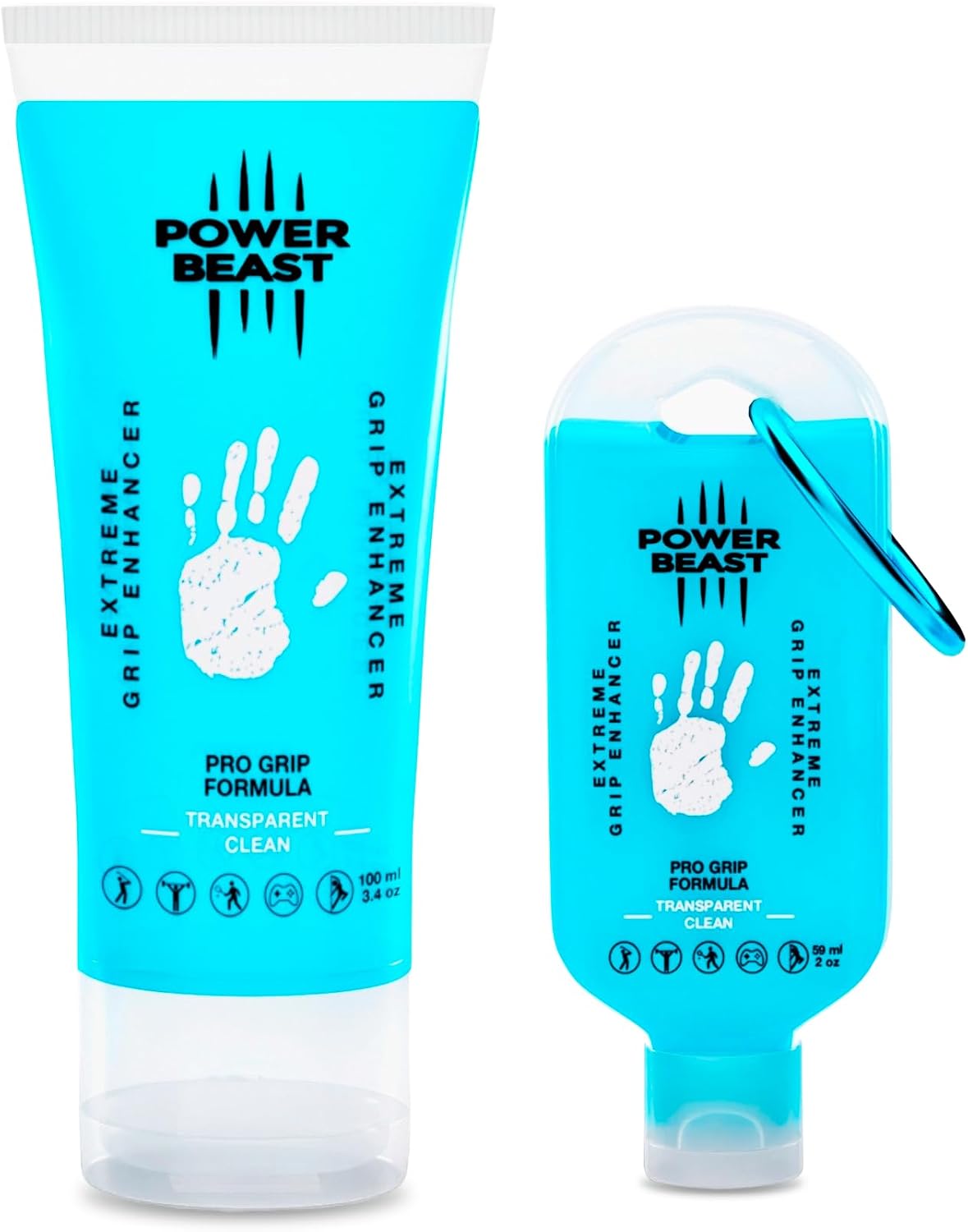 Pack Potenciador de Agarre Extremo Transparente y Limpio (Sin Residuos) para Manos de Deportistas. Stop Sudor, Golf, Pole Dance, Gym, Padel, Escalada, Tenis, Gaming, 100+59Ml.