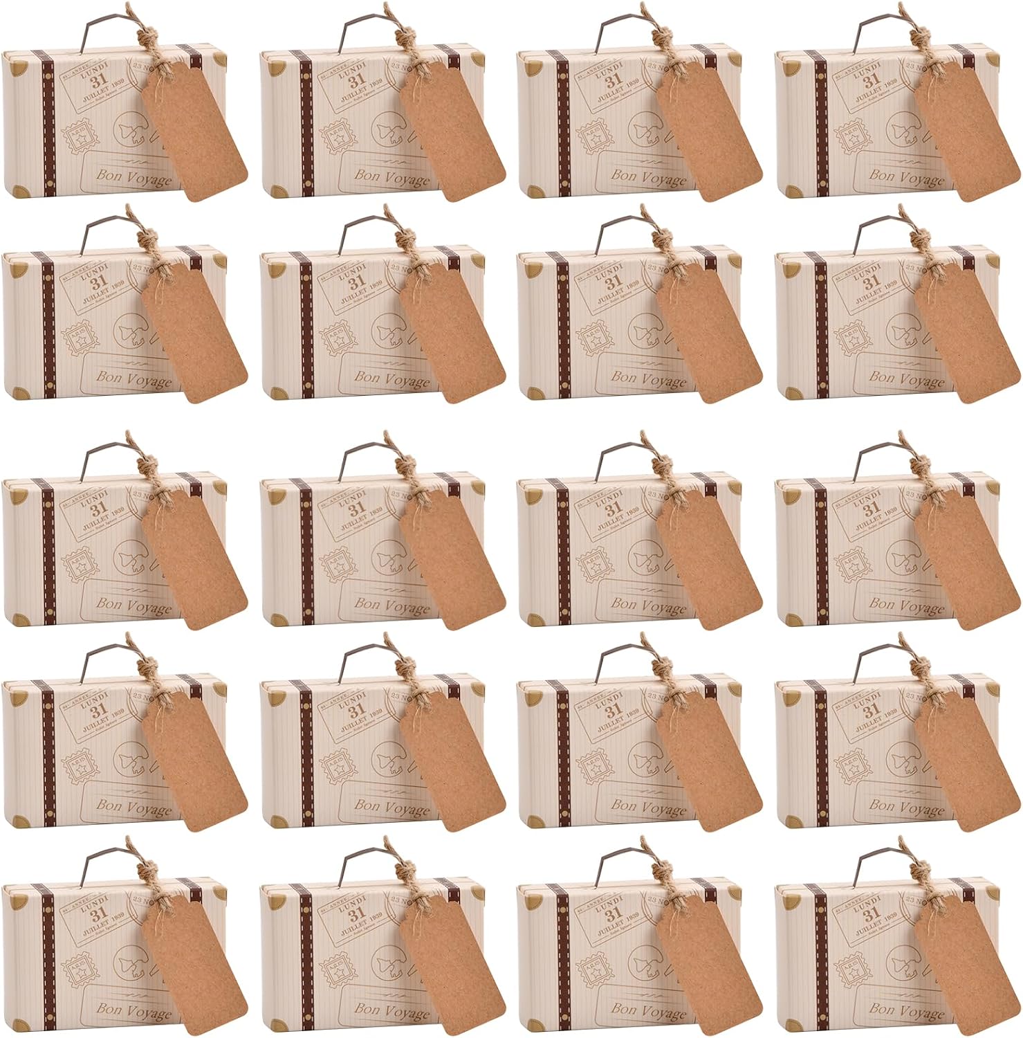 Tibapla 50 Piezas Mini Maleta Caja de Regalos 8 * 5 * 3 cm