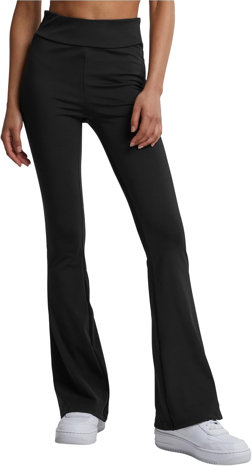 Urban Classics Ladies’ Recycled High-Waist Flared Mujer Leggins Negro