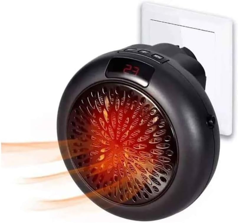 Mini Estufa Calefactor Eléctrico con Mando HEATER PRO: Calentamiento Rápido y Eficiente (Negro)